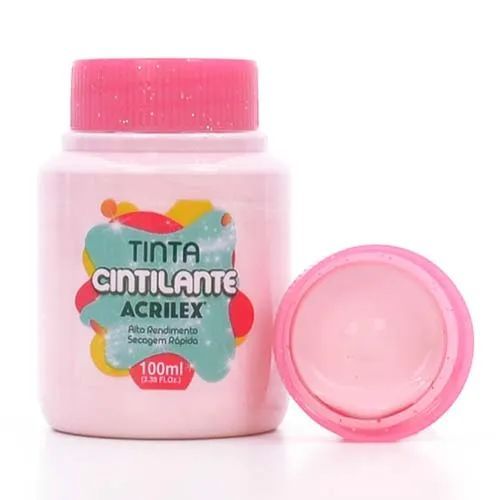 Tinta Cintilante 100Ml Rosa Cotton Cod 894 Acrilex