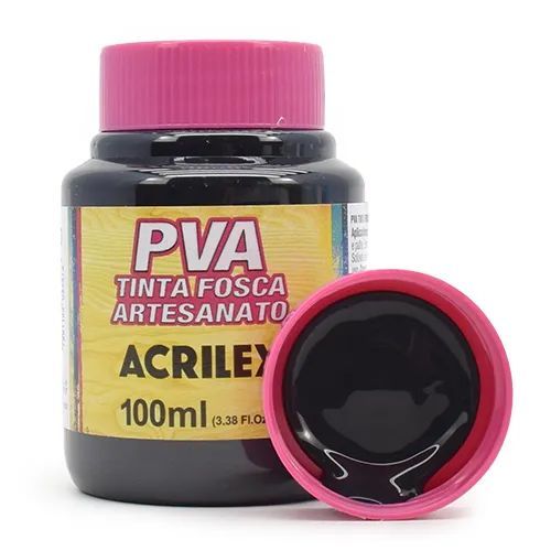 Tinta Pva Fosca para Artesanato 100Ml Preto Cod 520 Acrilex