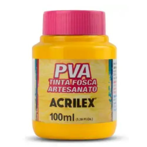 Tinta Pva Fosca para Artesanato 100Ml Amarelo Ouro Cod 505 Acrilex