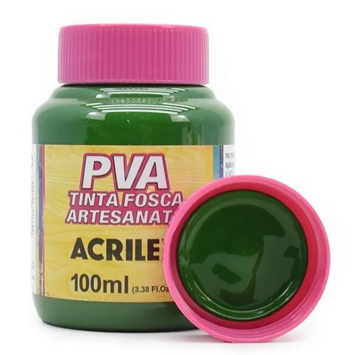 Tinta Pva Fosca para Artesanato 100Ml Verde Musgo Cod 513 Acrilex