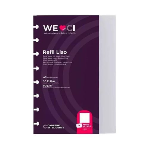 Refil Liso A5 90g Caderno Inteligente