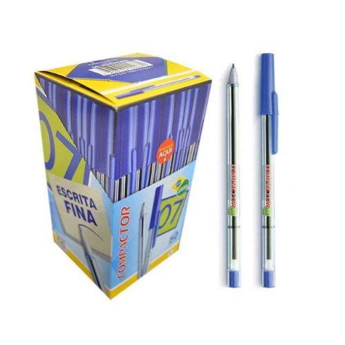 Caneta Esf 0.7 Azul Caixa com 50 Compactor