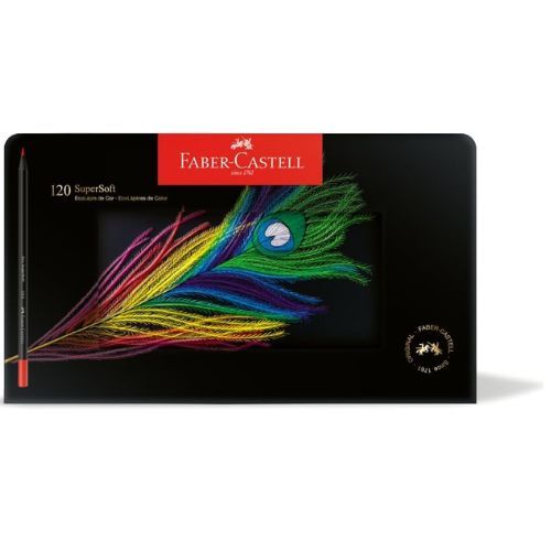 EcoLapis de Cor Faber-Castell SuperSoft, 120 Cores + Estojo de Lata