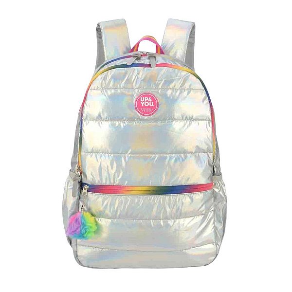 Mochila De Costas p/ Laptop Up4you Mj48989up-pr Prata Luxcel