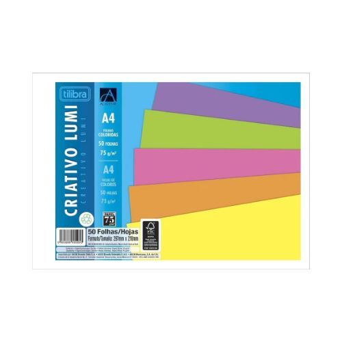 Bloco Criativo A4 50 Fls 75g Lumi Tilibra
