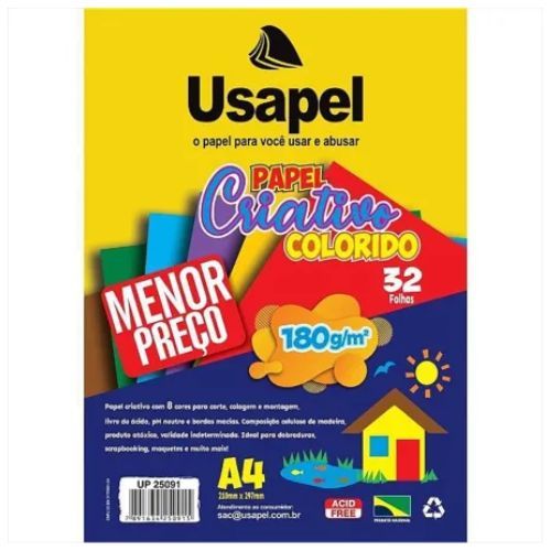 Bloco Criativo Lumi Cards A4 5 Cores 180g 25fls