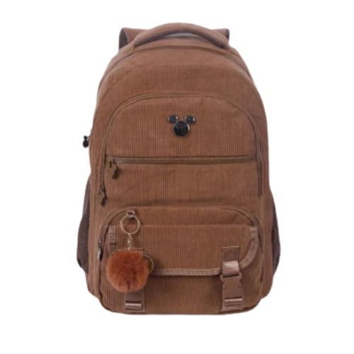 Mochila de Costas 17 Mickey Teen New Corduroy Marrom 15140 Xeryus