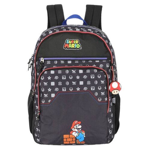 Mochila de Costas Laptop Mj47577mo-pt Super Mario Preta Luxcel
