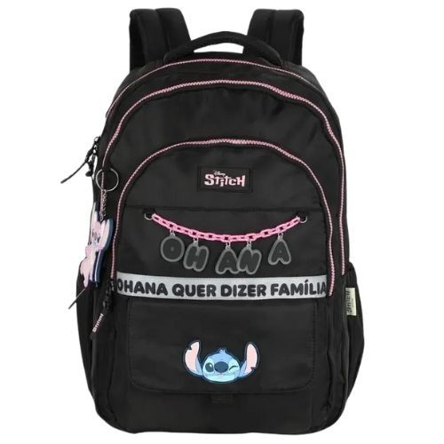 Mochila de Costas Laptop Mj50081sc-pt Stitch Preta Luxcel