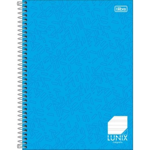 Caderno Universitario capa dura de Caligrafia 1 Materias Lunix Azul Claro 96f Tilibra