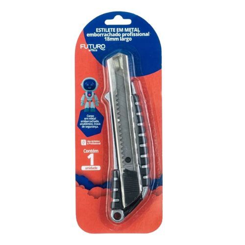 Estilete Emborrachado 18mm Largo Blister Futuro