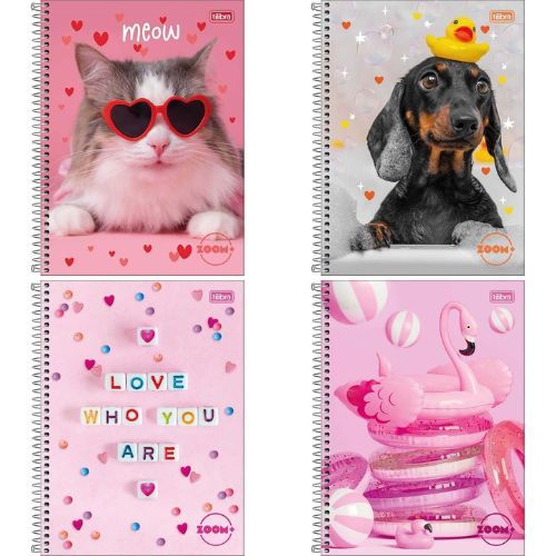 Caderno Universitario capa dura 12 Materias Zoom+ Feminino 240 folhas Tilibra