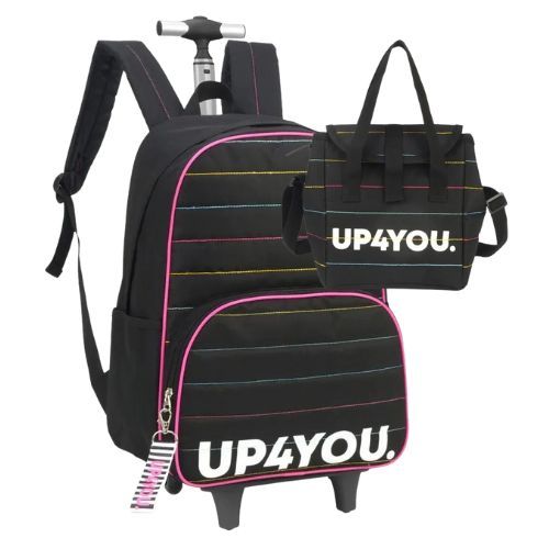 Kit Mochila c/ Rodas + Lanch Mc51603up Up4you Preta Listrada Luxcel
