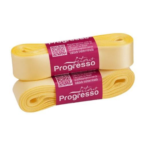 Fita de Cetim Cf005 22mmx10m 1389 Amarelo Bebe Fitas Progresso