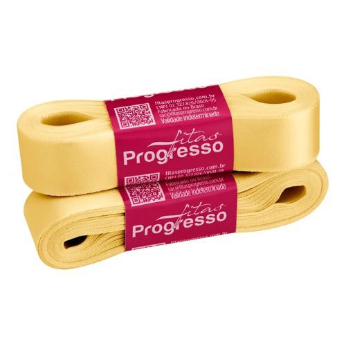 Fita de Cetim Cf005 22mmx10m 2052 Amarelo Claro Fitas Progresso