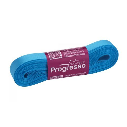 Fita de Cetim Cf001 7mmx10m 1390 Azul Medio Fitas Progresso
