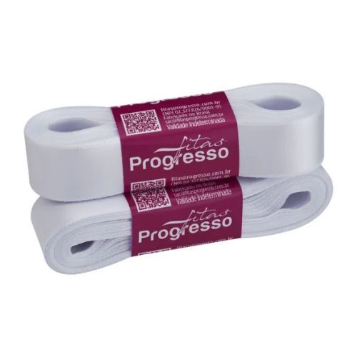 Fita de Cetim Cf005 22mmx10m 201 Branco Fitas Progresso