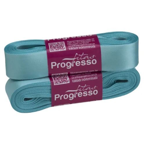 Fita de Cetim Cf005 22mmx10m 386 Verde Agua Fitas Progresso