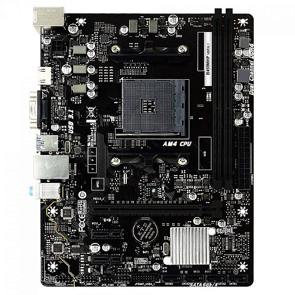 Placa mãe AM4 Micro ATX, Biostar, B450, DDR4