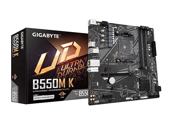 Placa mãe Gigabyte B550M K, Aorus Elite, 4x DDR 4, Micro ATX, AMD AM4