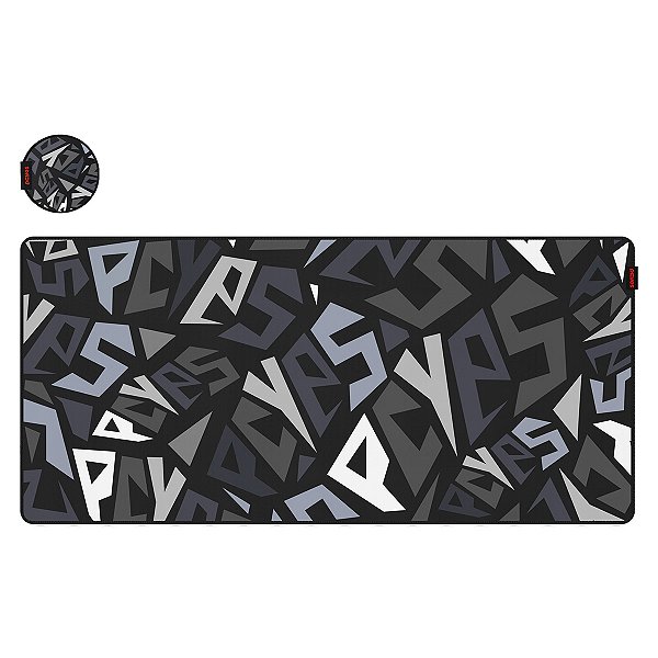Mouse Pad Gamer Pcyes 900x420 mm Extended, Black Vulcan - PMS90X42BV