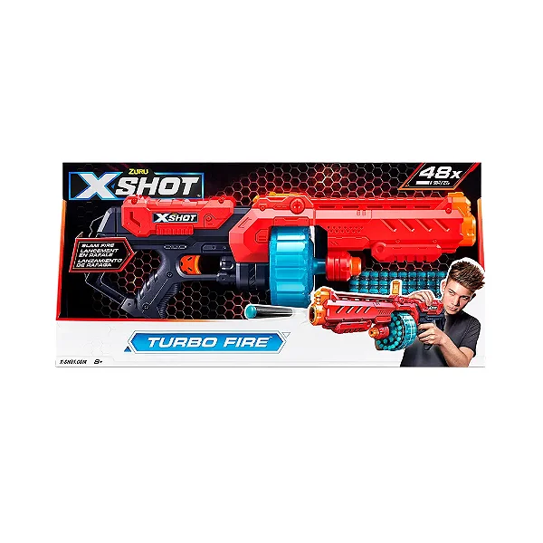 Lançador X-SHOT Red Turbo Fire - 48 dardos