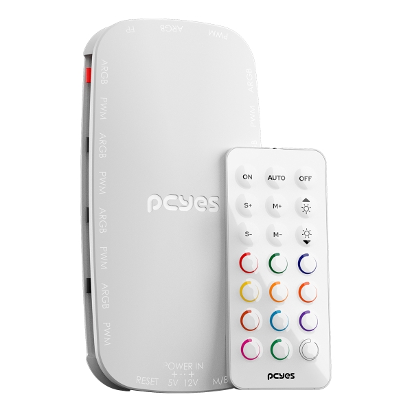 Controlador de Fan Pcyes Sangue Frio 3, White Ghost, 9 Portas PWM + ARGB - PELC9PGBR