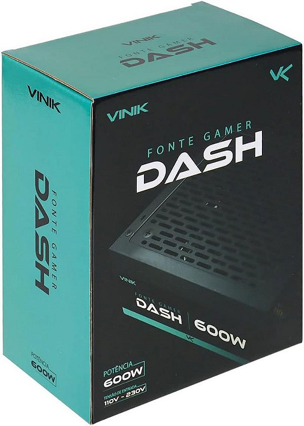 Fonte Gamer 600W Vinik Gamer Dash, Preto - VFG600WP