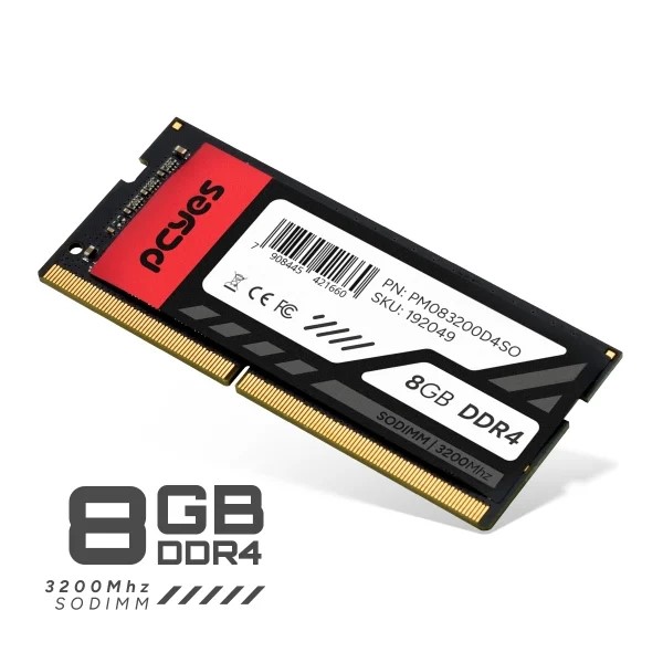 Memoria Pcyes DDR4 SODIMM, 8GB, 3.200 Mhz - PM083200D4SO