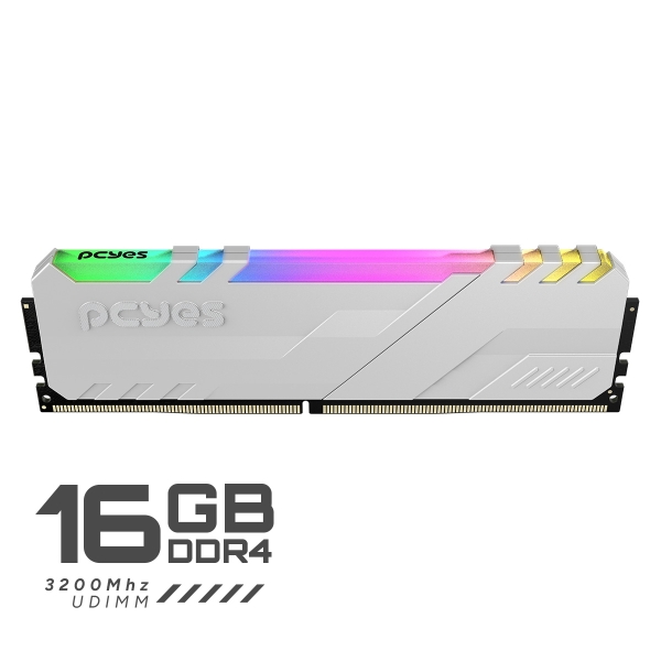 Memória Ram 16GB Pcyes DDR4 UDIMM, White Ghost, 3.200 Mhz, RGB - PM163200D4WR