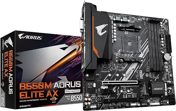 Placa mãe AM4 Micro ATX, Aorus Elite, Gigabyte, B550, DDR4