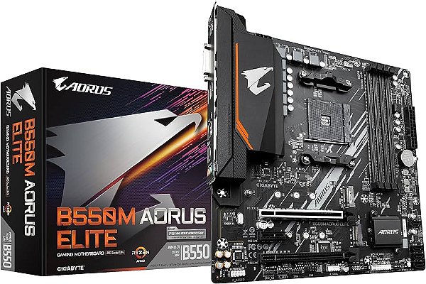Placa mãe Aorus Elite B550M, 4x DDR 4, AMD AM4