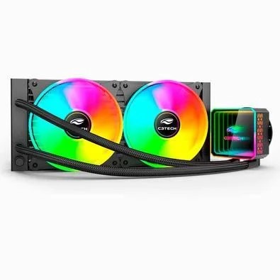 Water cooler C3Tech 240 mm, RGB, Preto - FC-W240RGB
