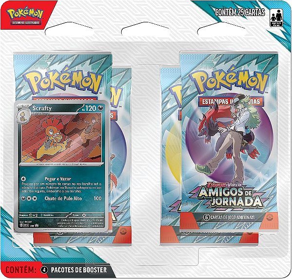 Pokemon TCG - Blister Quadruplo, EV9 Amigos de Jornada - Scrafty