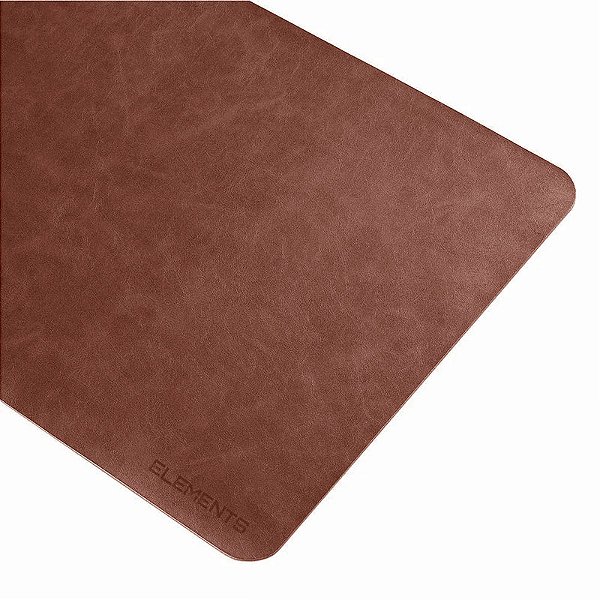 Mouse Pad | Desk Pad 70x40 cm Elements em Couro Natural - Marrom
