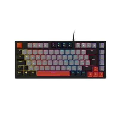 Teclado mecanico 75% Pcyes Kirin, Black Vulcan, Switch Red, Led Rainbow - PTKR75RD