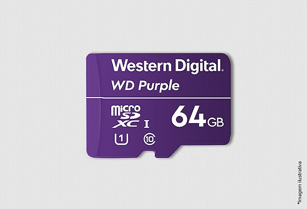 Cartão de Memoria WD Purple 64GB, MicroSD