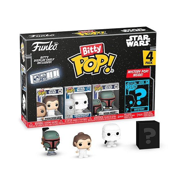 Bitty Pop! Star Wars - O Imperio Contra-Ataca - Princesa Leia / Snowtrooper / Boba Fett