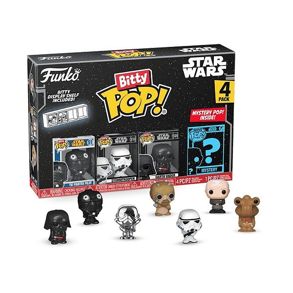 Bitty Pop! Star Wars - Uma Nova Esperança - Darth Vader / Stormtrooper / Fighter Pilot