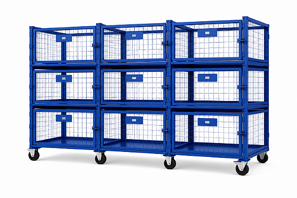 Rack Logístico de Triagem Móvel – 09 Nichos para Centros de Distribuição e Transportadoras