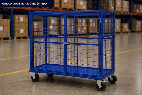 Gaiola Logística Móvel para Triagem de Encomendas – 2 Compartimentos 1200x800x1600 mm