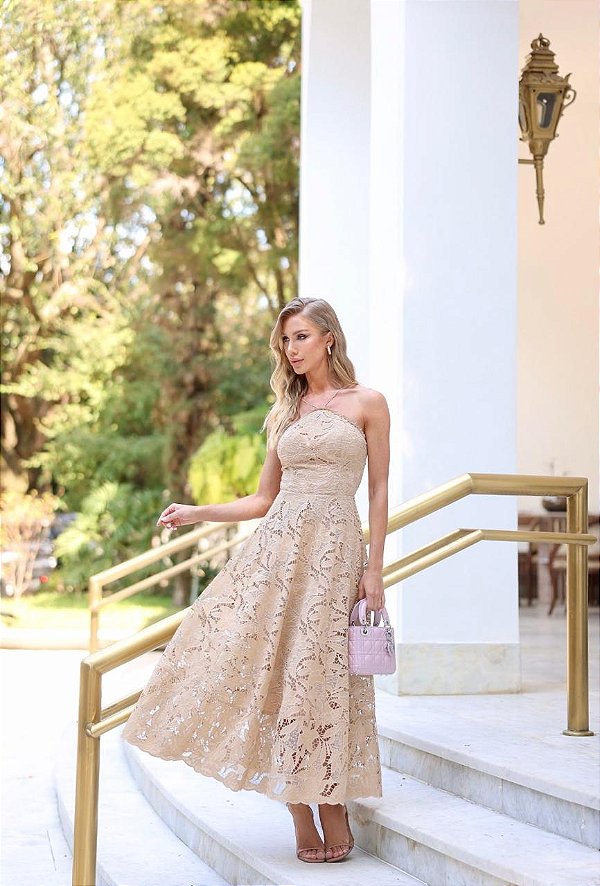 Vestido Midi Luce Di Luna Nude