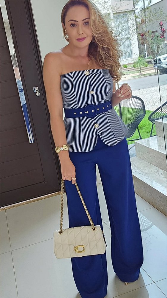 Conjunto de Calça Listra Azul