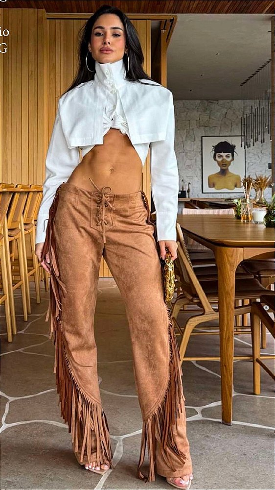 Calça com franja
