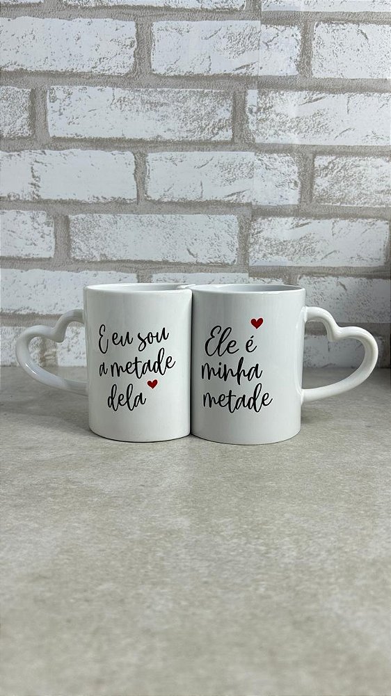 Caneca Dupla Personalizada Minha Metade