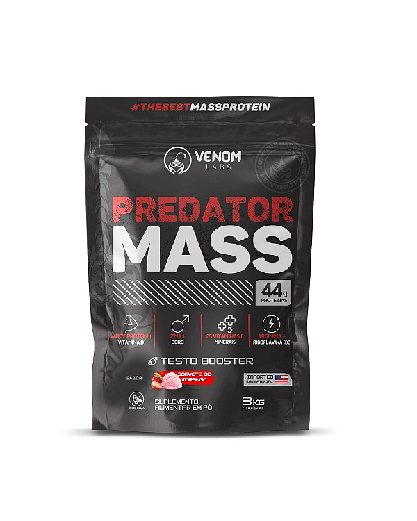 Hipercalórico Predator Mass 3kg Testo Booster Venom Labs©