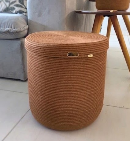 Cesto Elegance 35x35 com Tampa - Capuccino