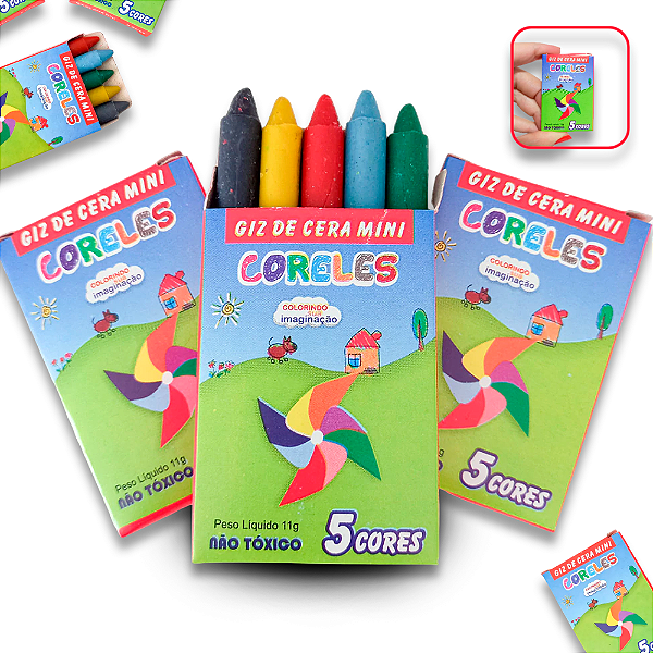 Mini Giz de Cera 5 Cores 11g
