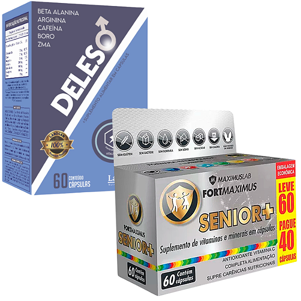 Deleso e Senior+ Combo de Suplemento Alimentar para Homens