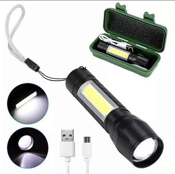 Lanterna Mini Recarregável Portátil USB